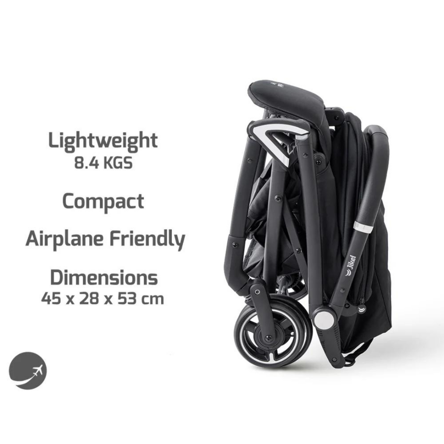 Jikel - Life 360 Reversible Compact Stroller - Black